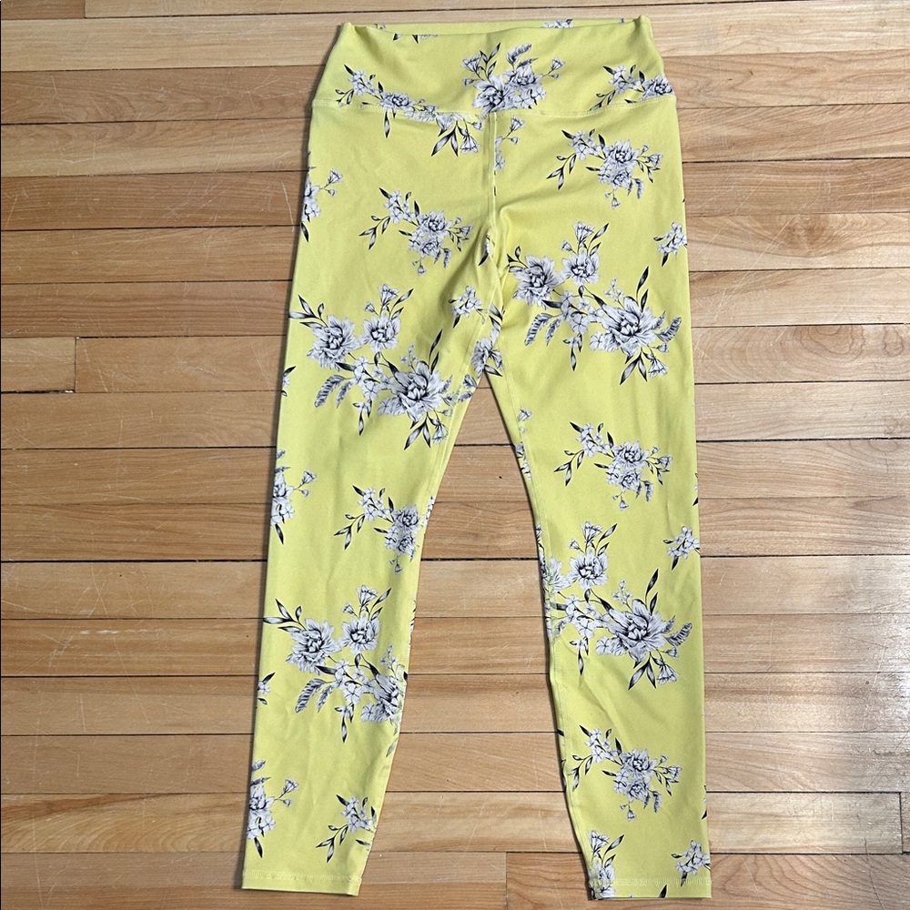 Spiritual Gangster Yellow Leggings with Floral Design